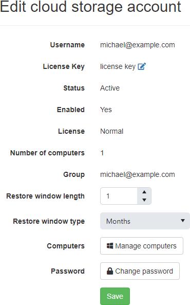 Change the password | NovaBACKUP CMon Help