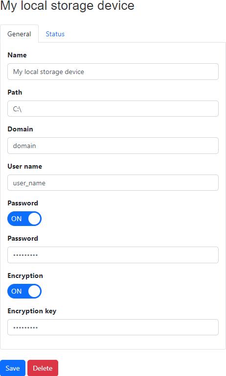 Agent Local Storage Device Details - General